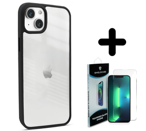Coverzs 14 Plus hoesje acryl rand mat (zwart) + Screenprotector - Batch 1 (05-2023)