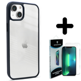 Coverzs 14 hoesje acryl rand mat (donkerblauw) + Screenprotector - Batch 1 (05-2023)