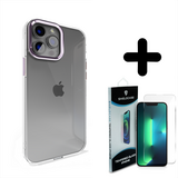 Coverzs 14 Pro Max hard case met metalen camera bumper (paars) + Screenprotector - Batch 1 (05-2023)