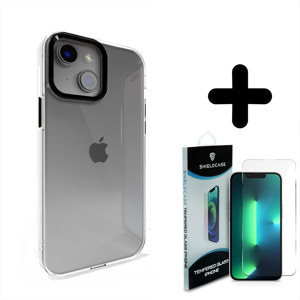 Coverzs Coverzs geschikt voor iPhone 14 hard case met metalen camera bumper (zwart) + ShieldCase screenprotector - beschermglas iPhone bescherming - iPhone case bescherm hoesje + Screenprotector Coverzs Coverzs geschikt voor iPhone 14 hard case met metalen camera bumper (zwart) + ShieldCase screenprotector - beschermglas iPhone bescherming - iPhone case bescherm hoesje + Screenprotector