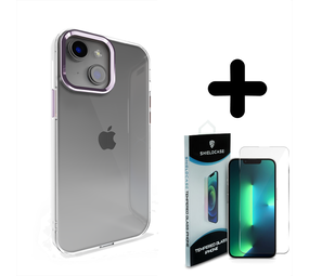 Coverzs 14 Plus hard case met metalen camera bumper (paars) + Screenprotector - Batch 1 (05-2023)