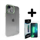 Coverzs 14 Plus hard case met metalen camera bumper (groen) + Screenprotector - Batch 1 (05-2023)