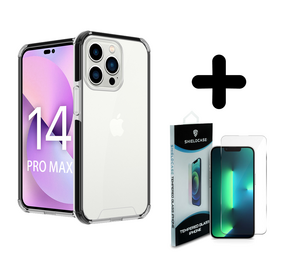 Coverzs 14 Pro Max 3in1 shock case (transparant) + Screenprotector - Batch 1 (05-2023)