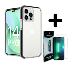 Coverzs 14 Pro 3in1 shock case (transparant) + Screenprotector - Batch 1 (05-2023)