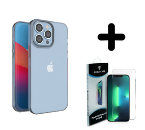 Ceezs 14 Pro Max ultra thin siliconen hoesje (transparant) + Screenprotector - Batch 1 (05-2023)