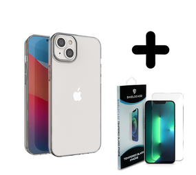 Ceezs 14 Plus ultra thin siliconen hoesje (transparant) + Screenprotector - Batch 1 (05-2023)