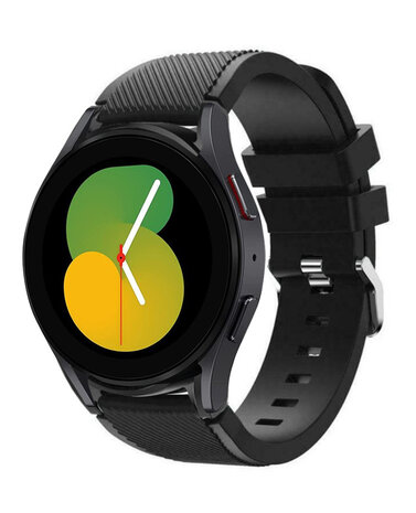 Strap-it Strap-it Bandje geschikt voor Samsung Galaxy Watch 5 (40mm / 44mm / Pro) bandje siliconen bandje (zwart) - Incl. Oplader geschikt voor Samsung Galaxy Watch 5 40 mm / 44 mm / Pro (oplaadkabel)