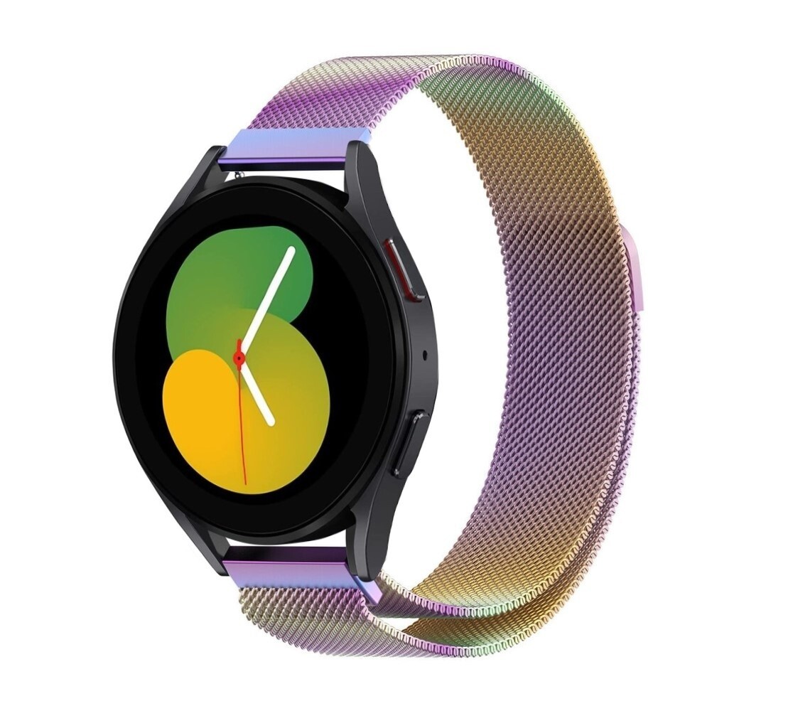Strap-it Strap-it Bandje geschikt voor Samsung Galaxy Watch 5 (40mm / 44mm / Pro) bandje Milanese band roestvrij staal - RVS - Milanees - Metalen bandje vervanging - Metaal - (regenboog) - Incl. Oplader geschikt voor Samsung Galaxy Watch 5 40 mm / 44 mm / Pro Strap-it Strap-it Bandje geschikt voor Samsung Galaxy Watch 5 (40mm / 44mm / Pro) bandje Milanese band roestvrij staal - RVS - Milanees - Metalen bandje vervanging - Metaal - (regenboog) - Incl. Oplader geschikt voor Samsung Galaxy Watch 5 40 mm / 44 mm / Pro