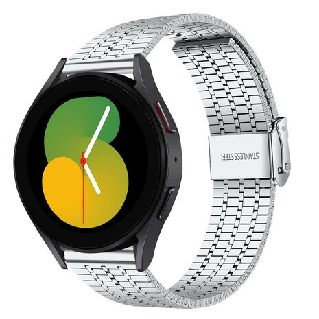 Strap-it Strap-it Bandje geschikt voor Samsung Galaxy Watch 5 (40mm / 44mm / Pro) bandje roestvrij stalen band (zilver) - Incl. Oplader geschikt voor Samsung Galaxy Watch 5 40 mm / 44 mm / Pro (oplaadkabel) Strap-it Strap-it Bandje geschikt voor Samsung Galaxy Watch 5 (40mm / 44mm / Pro) bandje roestvrij stalen band (zilver) - Incl. Oplader geschikt voor Samsung Galaxy Watch 5 40 mm / 44 mm / Pro (oplaadkabel)