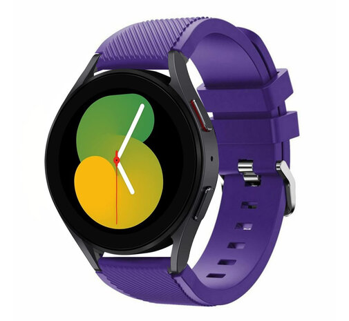 Strap-it Strap-it Bandje geschikt voor Samsung Galaxy Watch 5 (40mm / 44mm / Pro) bandje siliconen bandje (paars) - Incl. Oplader geschikt voor Samsung Galaxy Watch 5 40 mm / 44 mm / Pro (oplaadkabel)