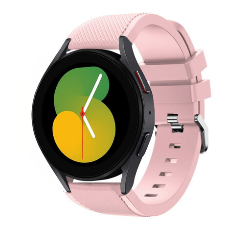 Strap-it Strap-it Bandje geschikt voor Samsung Galaxy Watch 5 (40mm / 44mm / Pro) bandje siliconen bandje (roze) - Incl. Oplader geschikt voor Samsung Galaxy Watch 5 40 mm / 44 mm / Pro (oplaadkabel)