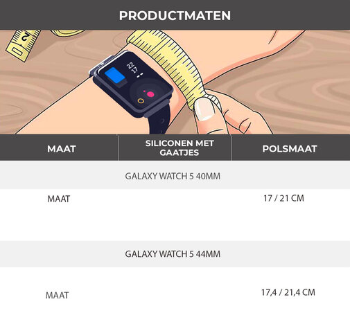 Strap-it Strap-it Bandje geschikt voor Samsung Galaxy Watch 5 (40mm / 44mm / Pro) bandje siliconen bandje met gaatjes (zwart) - Incl. Oplader geschikt voor Samsung Galaxy Watch 5 40 mm / 44 mm / Pro (oplaadkabel)