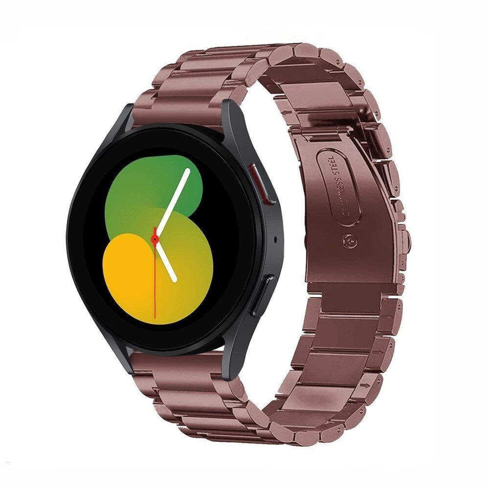 Strap-it Strap-it Bandje geschikt voor Samsung Galaxy Watch 5 (40mm / 44mm / Pro) bandje stalen band (brons-bruin) - Incl. Oplader geschikt voor Samsung Galaxy Watch 5 40 mm / 44 mm / Pro (oplaadkabel)