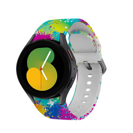 Strap-it Strap-it Painted Bandje geschikt voor Samsung Galaxy Watch 5 (40mm / 44mm / Pro) bandje bandje - Incl. Oplader geschikt voor Samsung Galaxy Watch 5 40 mm / 44 mm / Pro (oplaadkabel)