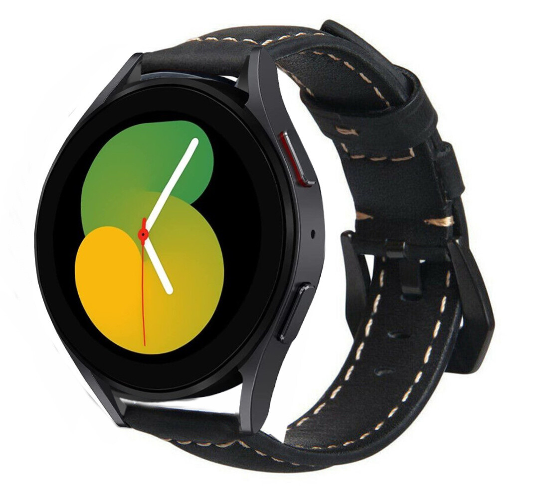 Strap-it Strap-it Bandje geschikt voor Samsung Galaxy Watch 5 (40mm / 44mm / Pro) bandje leren bandje (zwart) - Incl. Oplader geschikt voor Samsung Galaxy Watch 5 40 mm / 44 mm / Pro (oplaadkabel) Strap-it Strap-it Bandje geschikt voor Samsung Galaxy Watch 5 (40mm / 44mm / Pro) bandje leren bandje (zwart) - Incl. Oplader geschikt voor Samsung Galaxy Watch 5 40 mm / 44 mm / Pro (oplaadkabel)
