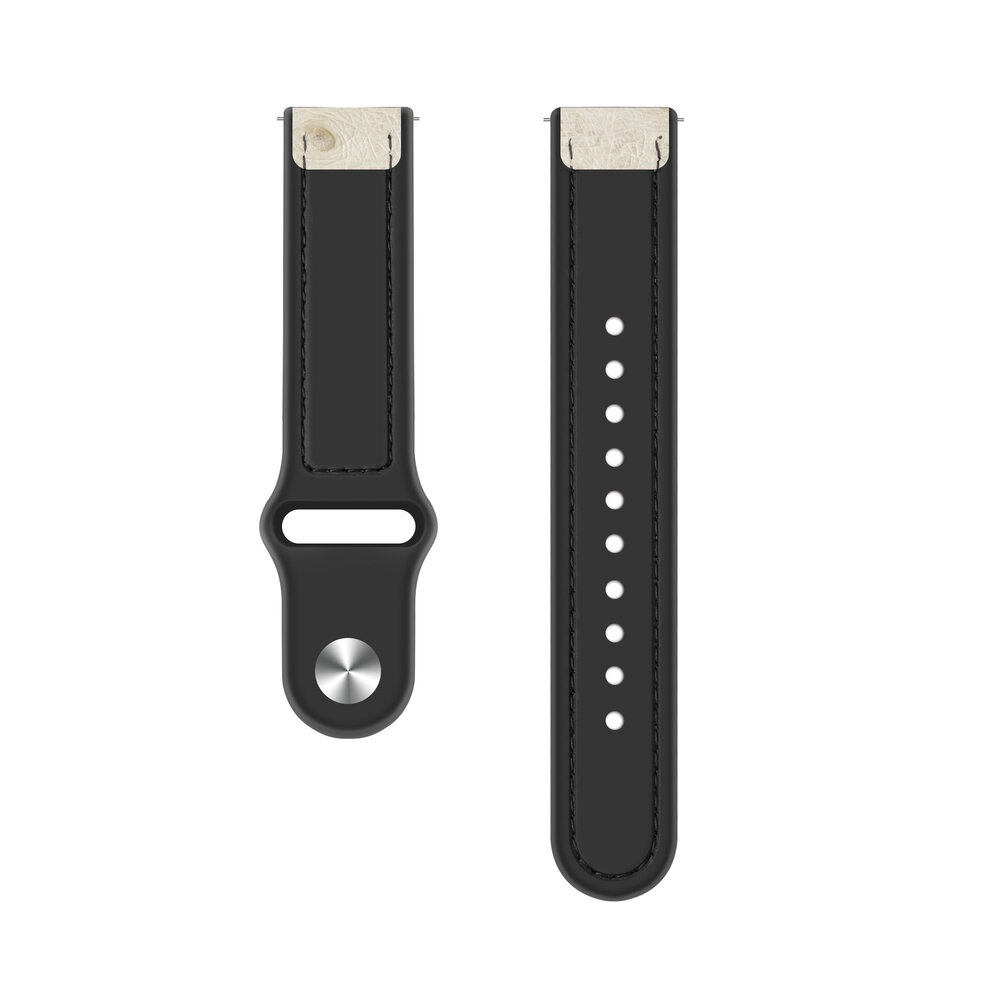 Strap-it Strap-it Bandje geschikt voor Samsung Galaxy Watch 5 (40mm / 44mm / Pro) bandje siliconen hybrid bandje (zand wit) - Incl. Oplader geschikt voor Samsung Galaxy Watch 5 40 mm / 44 mm / Pro (oplaadkabel)