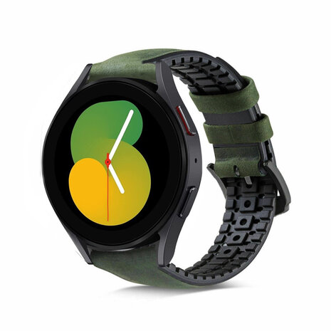 Strap-it Strap-it Bandje geschikt voor Samsung Galaxy Watch 5 (40mm / 44mm / Pro) bandje siliconen / leren bandje (groen) - Incl. Oplader geschikt voor Samsung Galaxy Watch 5 40 mm / 44 mm / Pro (oplaadkabel) Strap-it Strap-it Bandje geschikt voor Samsung Galaxy Watch 5 (40mm / 44mm / Pro) bandje siliconen / leren bandje (groen) - Incl. Oplader geschikt voor Samsung Galaxy Watch 5 40 mm / 44 mm / Pro (oplaadkabel)