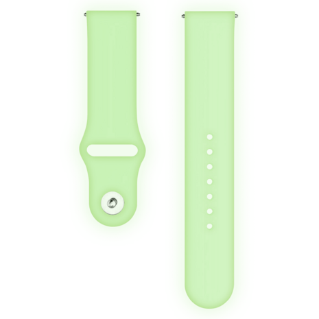 Strap-it Strap-it Bandje geschikt voor Samsung Galaxy Watch 5 (40mm / 44mm / Pro) lichtgevend siliconen bandje (Lime) - Incl. Oplader geschikt voor Samsung Galaxy Watch 5 40 mm / 44 mm / Pro (oplaadkabel)
