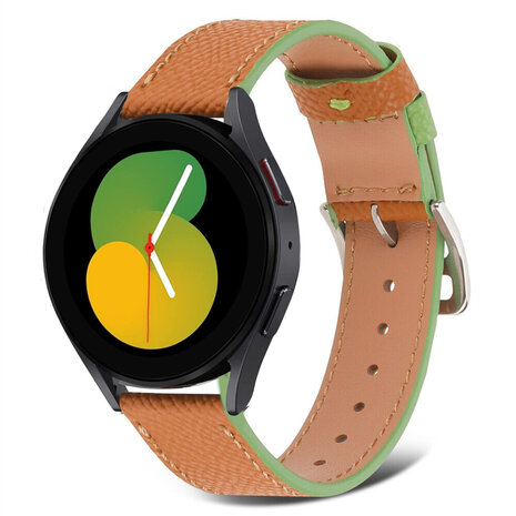 Strap-it Strap-it Bandje geschikt voor Samsung Galaxy Watch 5 (40mm / 44mm / Pro) leren bandje (bruin-groen) - Incl. Oplader geschikt voor Samsung Galaxy Watch 5 40 mm / 44 mm / Pro (oplaadkabel) Strap-it Strap-it Bandje geschikt voor Samsung Galaxy Watch 5 (40mm / 44mm / Pro) leren bandje (bruin-groen) - Incl. Oplader geschikt voor Samsung Galaxy Watch 5 40 mm / 44 mm / Pro (oplaadkabel)