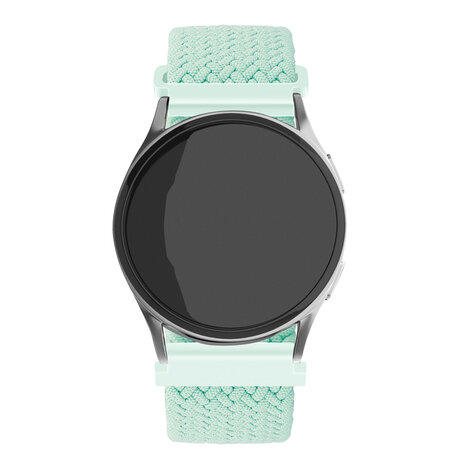 Strap-it Strap-it Bandje geschikt voor Samsung Galaxy Watch 5 (40mm / 44mm / Pro) verstelbaar geweven bandje (turquoise) - Incl. Oplader geschikt voor Samsung Galaxy Watch 5 40 mm / 44 mm / Pro (oplaadkabel)