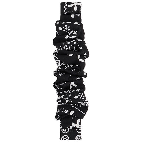 Strap-it Strap-it Bandje geschikt voor Samsung Galaxy Watch 5 (40mm / 44mm / Pro) scrunchie bandje (zwart mix) - Incl. Oplader geschikt voor Samsung Galaxy Watch 5 40 mm / 44 mm / Pro (oplaadkabel)