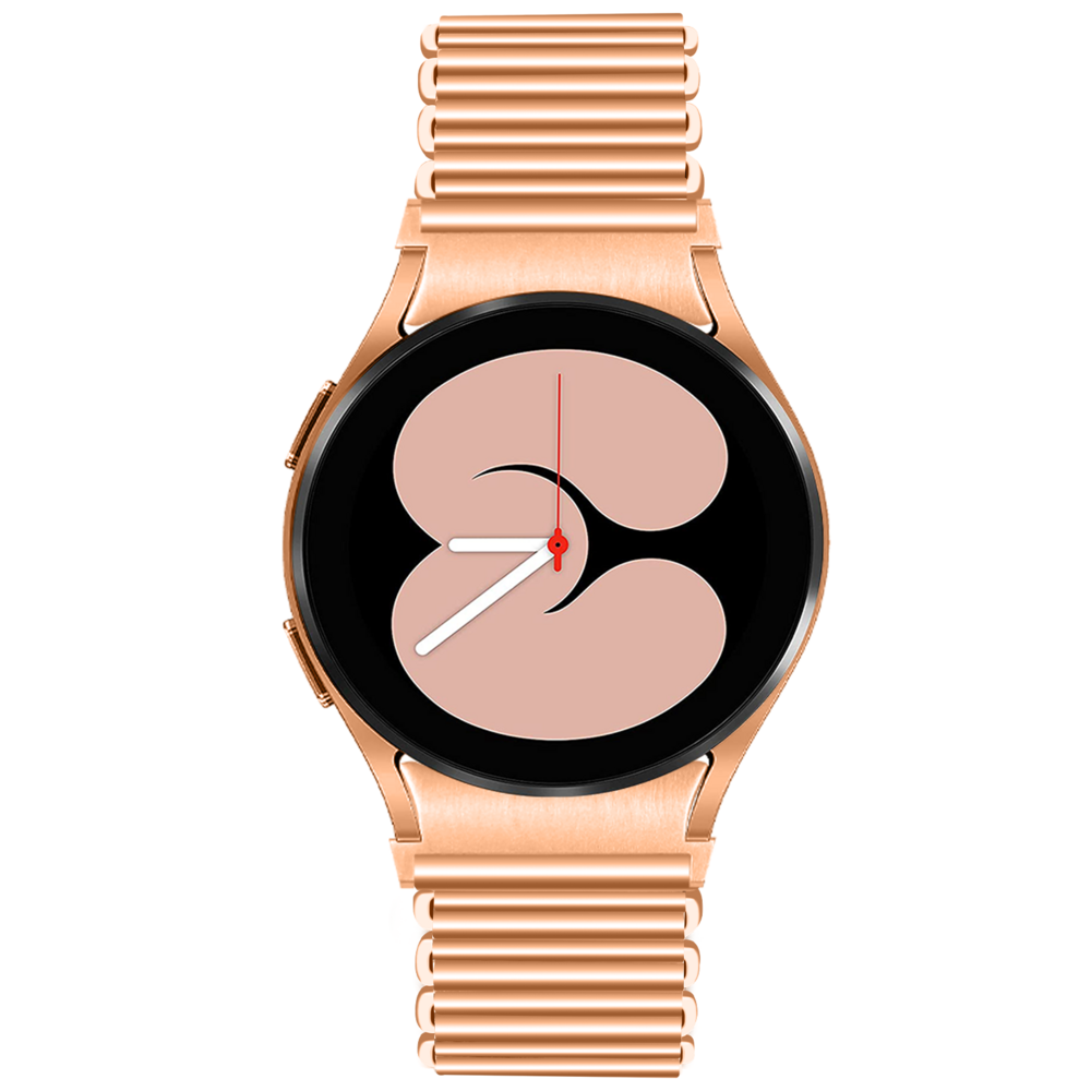 Strap-it Strap-it Bandje geschikt voor Samsung Galaxy Watch 5 (40mm / 44mm / Pro) bandje stalen loop bandje (rosé goud) - Incl. Oplader geschikt voor Samsung Galaxy Watch 5 40 mm / 44 mm / Pro (oplaadkabel)