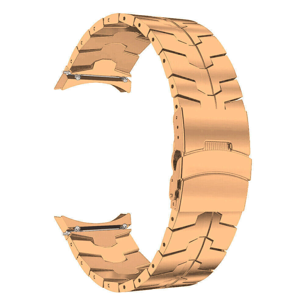 Strap-it Strap-it Bandje geschikt voor Samsung Galaxy Watch 5 (40mm / 44mm / Pro) steel iron band (rosé goud) - Incl. Oplader geschikt voor Samsung Galaxy Watch 5 40 mm / 44 mm / Pro (oplaadkabel)