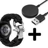 Strap-it GW5 - nylon rope bandje (zwart) + Oplader - Batch 2 (06-2023)