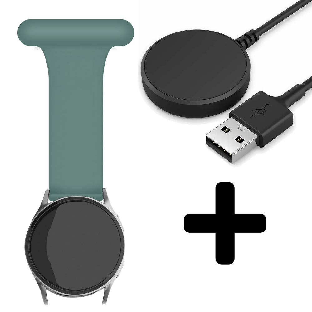 Strap-it Strap-it Bandje geschikt voor Samsung Galaxy Watch 5 (40mm / 44mm / Pro) verpleegkundige band (groen) - Incl. Oplader geschikt voor Samsung Galaxy Watch 5 40 mm / 44 mm / Pro (oplaadkabel) Strap-it Strap-it Bandje geschikt voor Samsung Galaxy Watch 5 (40mm / 44mm / Pro) verpleegkundige band (groen) - Incl. Oplader geschikt voor Samsung Galaxy Watch 5 40 mm / 44 mm / Pro (oplaadkabel)