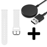 Strap-it GW5 - gevlochten siliconen bandje (wit) + Oplader - Batch 2 (06-2023)