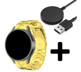 Strap-it GW5 - steel iron band (goud) + Oplader - Batch 2 (06-2023)