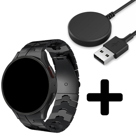 Strap-it Strap-it Bandje geschikt voor Samsung Galaxy Watch 5 (40mm / 44mm / Pro) steel iron band (zwart) - Incl. Oplader geschikt voor Samsung Galaxy Watch 5 40 mm / 44 mm / Pro (oplaadkabel) Strap-it Strap-it Bandje geschikt voor Samsung Galaxy Watch 5 (40mm / 44mm / Pro) steel iron band (zwart) - Incl. Oplader geschikt voor Samsung Galaxy Watch 5 40 mm / 44 mm / Pro (oplaadkabel)