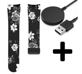 Strap-it Grey Flower GW5 - magnetisch bandje  + Oplader - Batch 2 (06-2023)