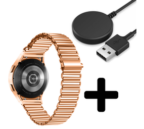 Strap-it GW5 - stalen loop bandje (rosÃ© goud) + Oplader - Batch 2 (06-2023)