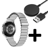 Strap-it GW5 - stalen loop bandje (zilver) + Oplader - Batch 2 (06-2023)