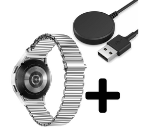 Strap-it GW5 - stalen loop bandje (zilver) + Oplader - Batch 2 (06-2023)