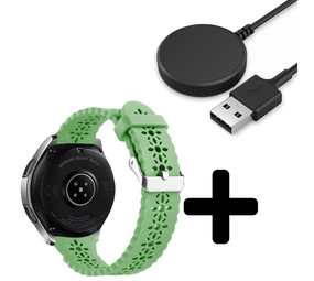 Strap-it GW5 - siliconen bandje met patroon (groen) + Oplader - Batch 2 (06-2023)
