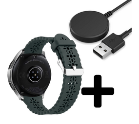 Strap-it GW5 - siliconen bandje met patroon (dennengroen) + Oplader - Batch 2 (06-2023)