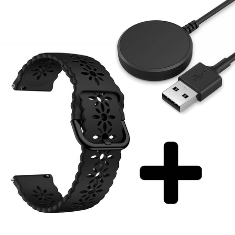 Strap-it Strap-it Bandje geschikt voor Samsung Galaxy Watch 5 (40mm / 44mm / Pro) siliconen bandje met patroon (zwart) - Incl. Oplader geschikt voor Samsung Galaxy Watch 5 40 mm / 44 mm / Pro (oplaadkabel) Strap-it Strap-it Bandje geschikt voor Samsung Galaxy Watch 5 (40mm / 44mm / Pro) siliconen bandje met patroon (zwart) - Incl. Oplader geschikt voor Samsung Galaxy Watch 5 40 mm / 44 mm / Pro (oplaadkabel)