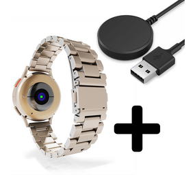 Strap-it GW5 - stalen band (sterrenlicht) + Oplader - Batch 2 (06-2023)