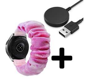 Strap-it GW5 - scrunchie bandje (paars mix) + Oplader - Batch 2 (06-2023)