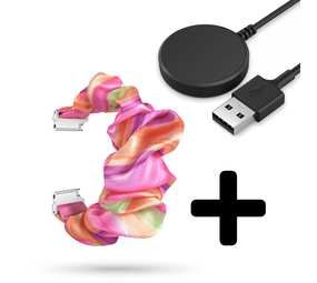 Strap-it GW5 - Scrunchie bandje (kleurrijk) + Oplader - Batch 2 (06-2023)