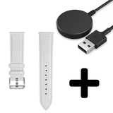 Strap-it GW5 - leather crocodile grain band (wit) + Oplader - Batch 2 (06-2023)