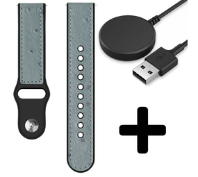 Strap-it GW5 - siliconen hybrid bandje (grijs) + Oplader - Batch 2 (06-2023)