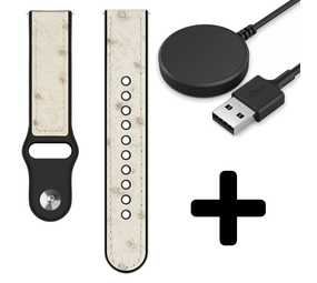 Strap-it GW5 - siliconen hybrid bandje (zand wit) + Oplader - Batch 2 (06-2023)