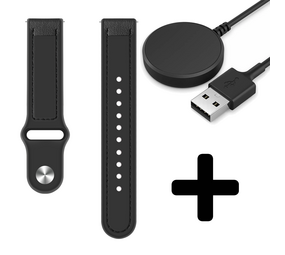 Strap-it GW5 - siliconen hybrid bandje (zwart) + Oplader - Batch 2 (06-2023)