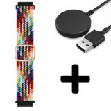 Strap-it GW5 - verstelbaar geweven bandje (kleurrijk) + Oplader - Batch 2 (06-2023)