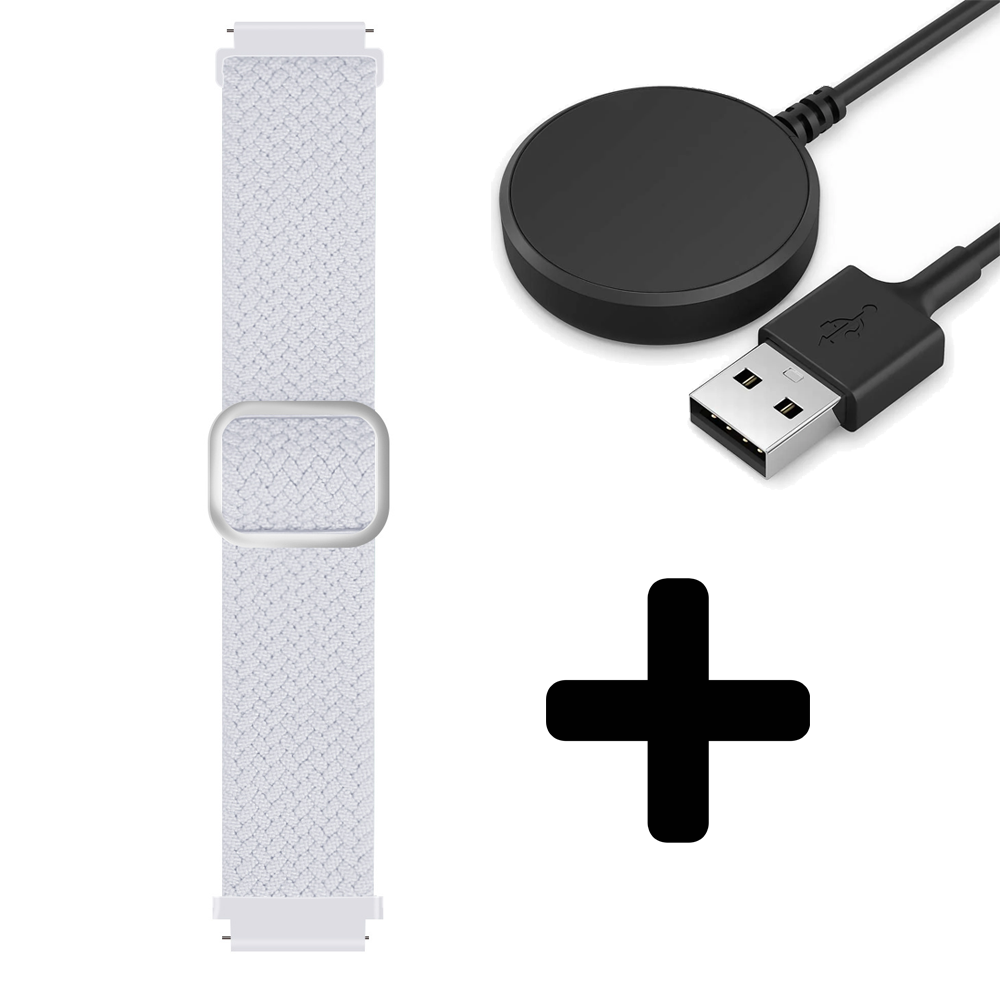 Strap-it Strap-it Bandje geschikt voor Samsung Galaxy Watch 5 (40mm / 44mm / Pro) verstelbaar geweven bandje (wit) - Incl. Oplader geschikt voor Samsung Galaxy Watch 5 40 mm / 44 mm / Pro (oplaadkabel) Strap-it Strap-it Bandje geschikt voor Samsung Galaxy Watch 5 (40mm / 44mm / Pro) verstelbaar geweven bandje (wit) - Incl. Oplader geschikt voor Samsung Galaxy Watch 5 40 mm / 44 mm / Pro (oplaadkabel)