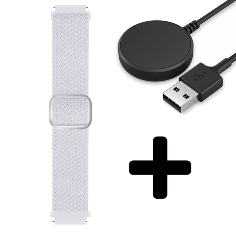 Strap-it Strap-it Bandje geschikt voor Samsung Galaxy Watch 5 (40mm / 44mm / Pro) verstelbaar geweven bandje (wit) - Incl. Oplader geschikt voor Samsung Galaxy Watch 5 40 mm / 44 mm / Pro (oplaadkabel) Strap-it Strap-it Bandje geschikt voor Samsung Galaxy Watch 5 (40mm / 44mm / Pro) verstelbaar geweven bandje (wit) - Incl. Oplader geschikt voor Samsung Galaxy Watch 5 40 mm / 44 mm / Pro (oplaadkabel)