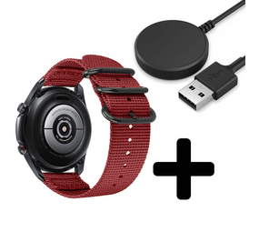 Strap-it GW5 - nylon gesp band (rood)  + Oplader - Batch 2 (06-2023)